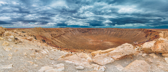 Barringer Meteor Crater National landmarkin Arizona, USA - obrazy, fototapety, plakaty