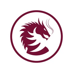 Fototapeta premium head dragon simple logo symbol icon illustration design vector