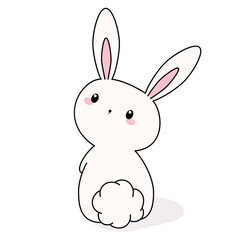 Fototapeta na wymiar Cute rabbit, bunny. Symbol of 2023 Chinese New Year, Easter holiday. Rabbit animal for your design