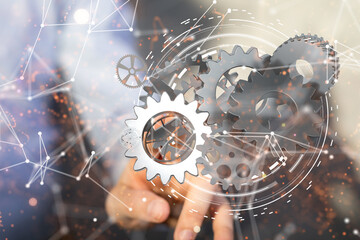 gear Technology background. Big data concept
