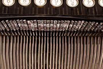 Typewriter keys close up