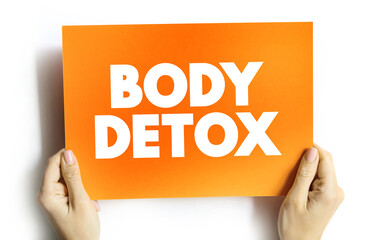 Body detox text quote on card, health concept background