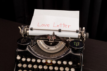 Love Letter on a German Keyboard of an old portable typewriter
