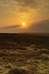 Sunrise over Northumberland moorland