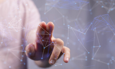 cloud network Computer connects to internet server service for cloud data transfer