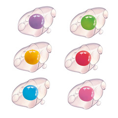 oeuf, au plat, bleu, jaune, vert, rose, rouge, violet, aliment, pas cuit, jaune, blanc, isolé, cassé, petit déjeuner, brut, frais, cuisiner, sain, gros plan, poulet, ingrédients, en verre, protéine, o