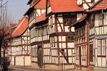 Fachwerkstadt Wanfried an der Werra; Blick in die Marktstraße