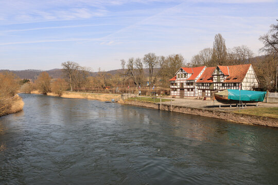 Romantisches Werratal; Historischer Werrahafen in Wanfried