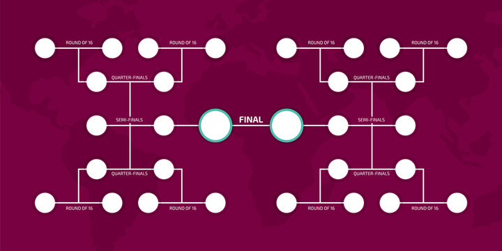 Football Qatar 2022 playoff match schedule. Soccer results table world cup. Vector illustration.
