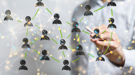 Abstract network of physical devices on the Internet using a network connection with statistics...