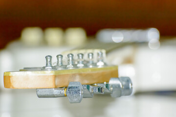 Closeup of an electric guitar