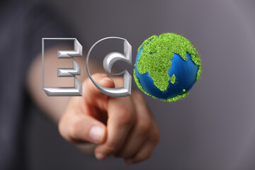 Eco inscription word on the background