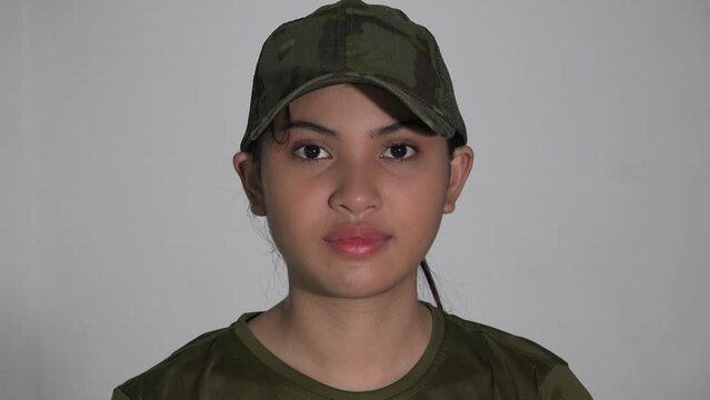 An Asian Female Army Recruit