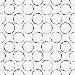 Vector of dotted circles. Seamless simple pattern of circles. Dotted circle pattern.
