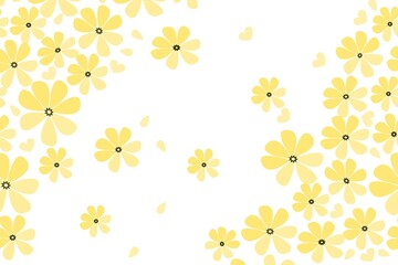 picture with yellow flowers on a white background