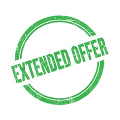 EXTENDED OFFER text written on green grungy round stamp.