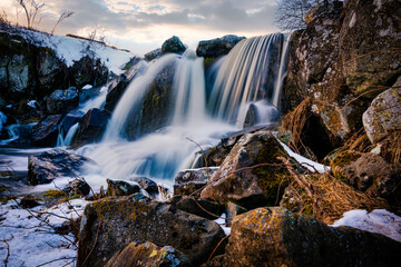 Eisgraben, Rhön, Wasserfall, Fels, Unterfranken, Franken, Bayern, Deutschland