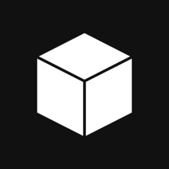 3d cube icon on grey background