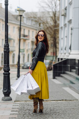 Fototapeta premium Portrait of young pretty stylish girl