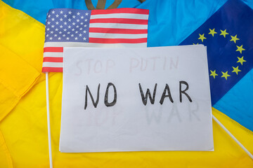 Fototapeta na wymiar Stop Russia's war against Ukraine on the territory of Ukraine peace for all.