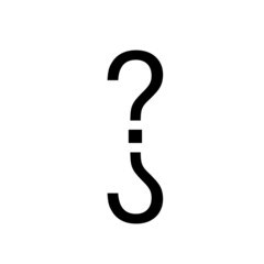 A Black Question Mark with its reflection in White background