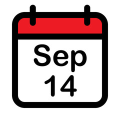 Calendar icon with fourteenth September