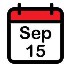 Calendar icon with fifteenth September