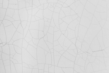 Old crack broken concrete wall damage background cracked white tile floor texture