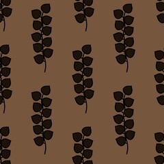 Floral seamless leaves branches pattern for fabrics and packaging and gifts and linens and kids and wrapping paper