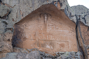 Midas Monument of Phrygian King Yazılıkaya which is located in the ancient Phrygian Valley. It is dedicated to the mother goddess Kybele, the only god of the Phrygian religion.