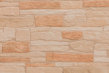 Imitation Stone Tile Wall Texture Orange-Brown Abstract Pattern Background Surface