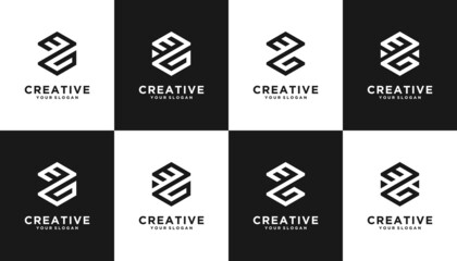 set of initial letters E G, logo reference for your business