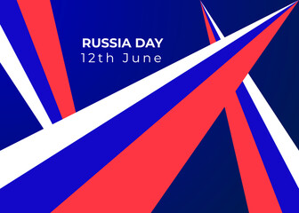 Russia Day 12 June background, banner,  greeting card illustration for the festival. Russia day flag, holiday in Russia coupon banner and flyer, postcard, celebration festival frame vector