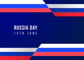 Russia Day 12 June background, banner,  greeting card illustration for the festival. Russia day flag, holiday in Russia coupon banner and flyer, postcard, celebration festival frame vector