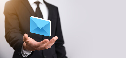 Email marketing and newsletter concept.Contact us by newsletter email and protect your personal information from spam mail concept.Scheme of direct sales in business. List of clients for mailing.