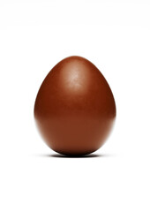 Milk chocolate Easter egg on white background