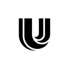 letter U with 3d isometric logo design