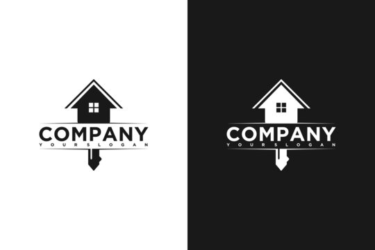 creative house rental logo with key concept, logo reference for your business