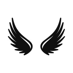 Bird or Angel Wings Icon on White Background. Vector