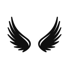 Obraz premium Bird or Angel Wings Icon on White Background. Vector