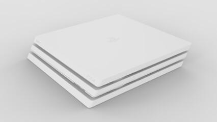 Mockup Console game 3d rendering illustration on white background