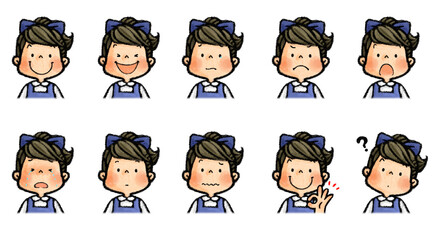 子供の表情イラストセット