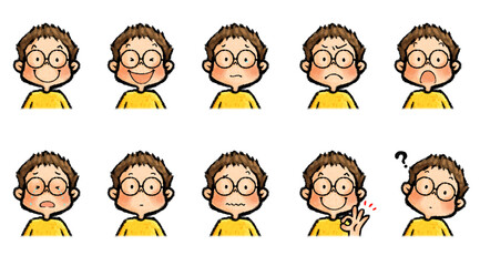 子供の表情イラストセット