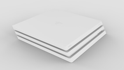 Mockup Console game 3d rendering illustration on white background