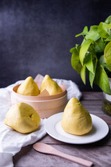 Chinese traditional food, handmade wowotou, cornmeal wowotou, delicious and healthy coarse grain food