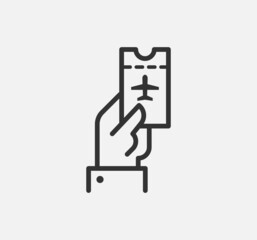 Avia Ticket vector icon set.