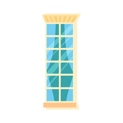 Window. Interior element. Cleaning the facade of the house. Window frame. Vector illustration isolated on white background. Cartoon style.