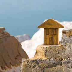 Living alone - Concept with isolated residential cottage in a mountain