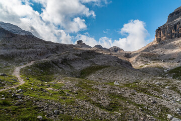 Gravo del Vallon Bianco - highest part of Fanes valley in the Dolomites