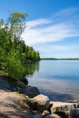 View of The Lake Vittrask in spring, Kirkkonummi, Finland